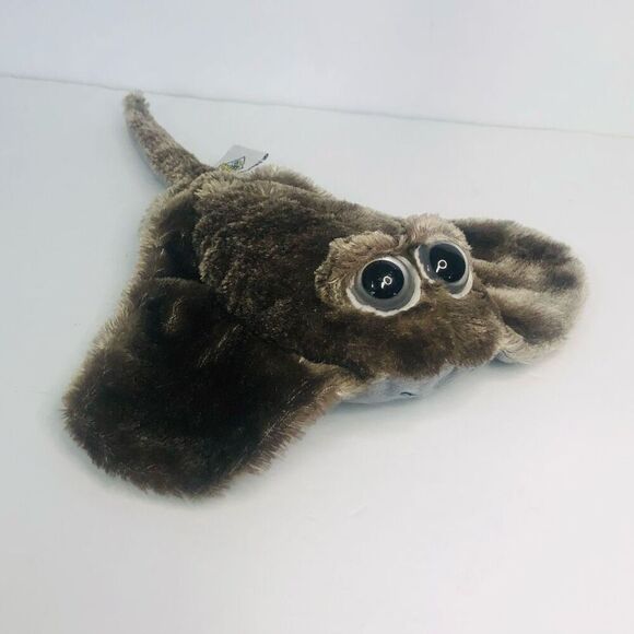 vtg 1994 the petting zoo sting ray manta ray gray silver fur 13 inch plush - Picture 2 of 11